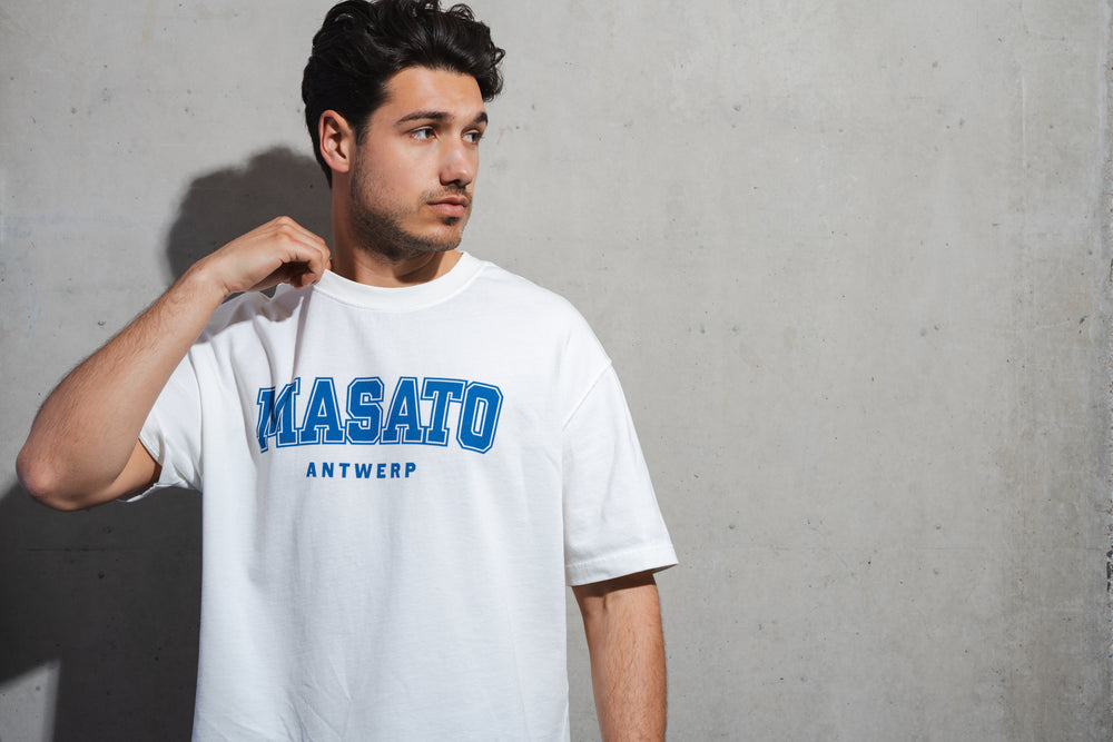 Masato classic regular T-shirt white varsity university 